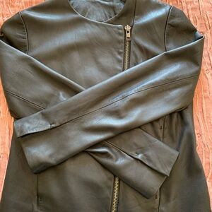 Vince Charcoal Leather Jacket